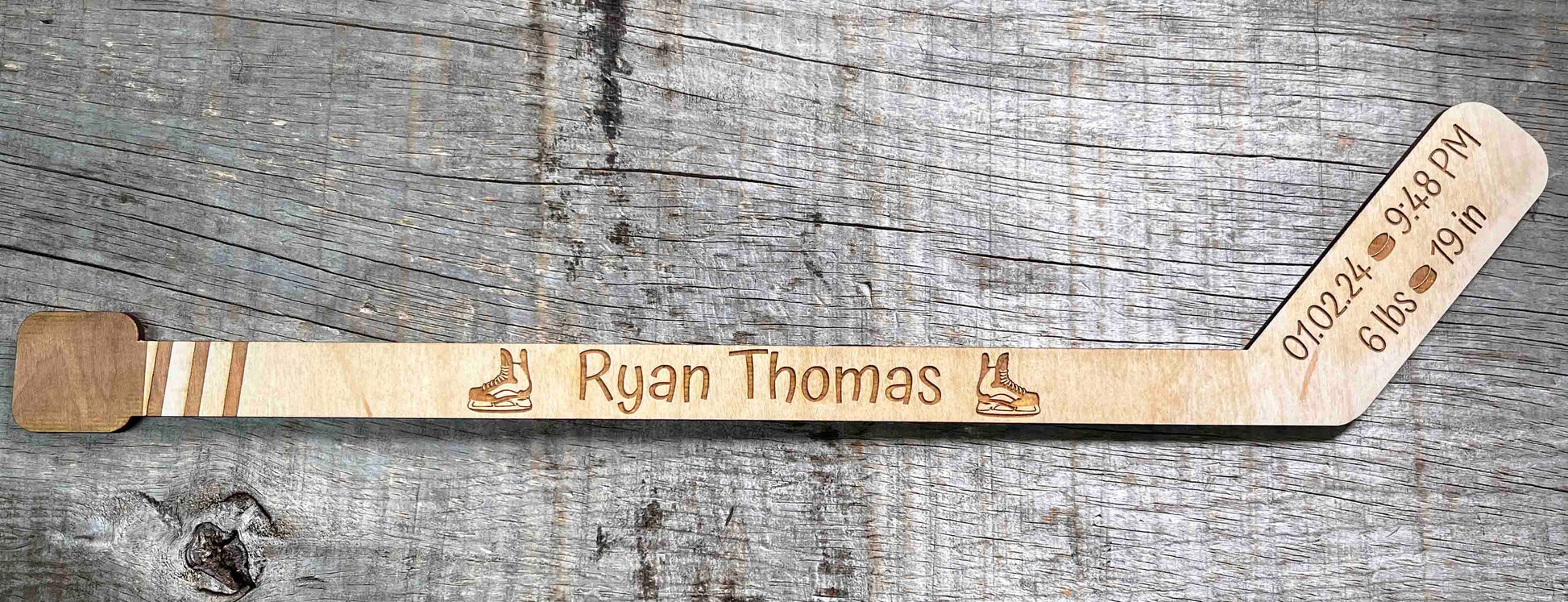 Mini Hockey Sticks - Laser Cut - Multiple Lengths Memories Made Custom