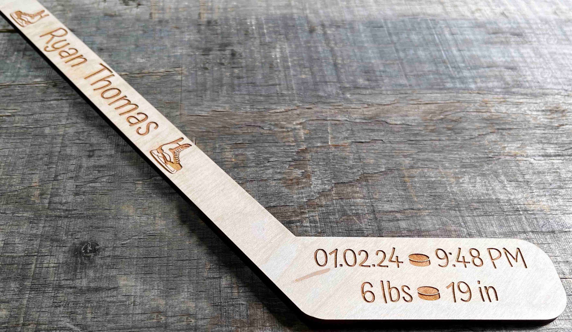 Mini Hockey Sticks - Laser Cut - Multiple Lengths Memories Made Custom