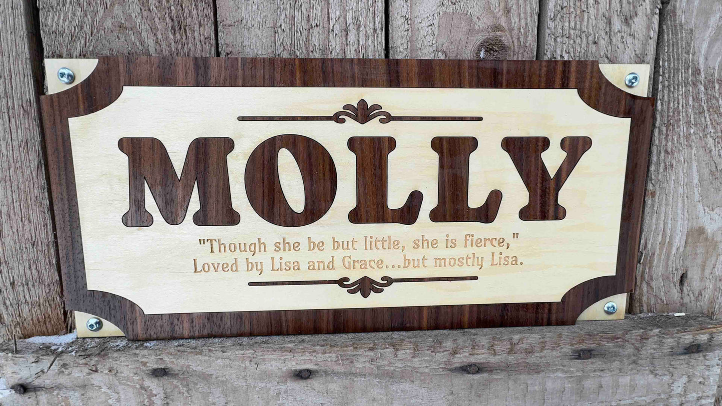Custom Wood Horse Stall Name Plate | Personalized Barn Sign - Memories Made Custom