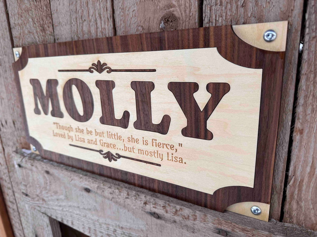 Custom Wood Horse Stall Name Plate | Personalized Barn Sign - Memories Made Custom