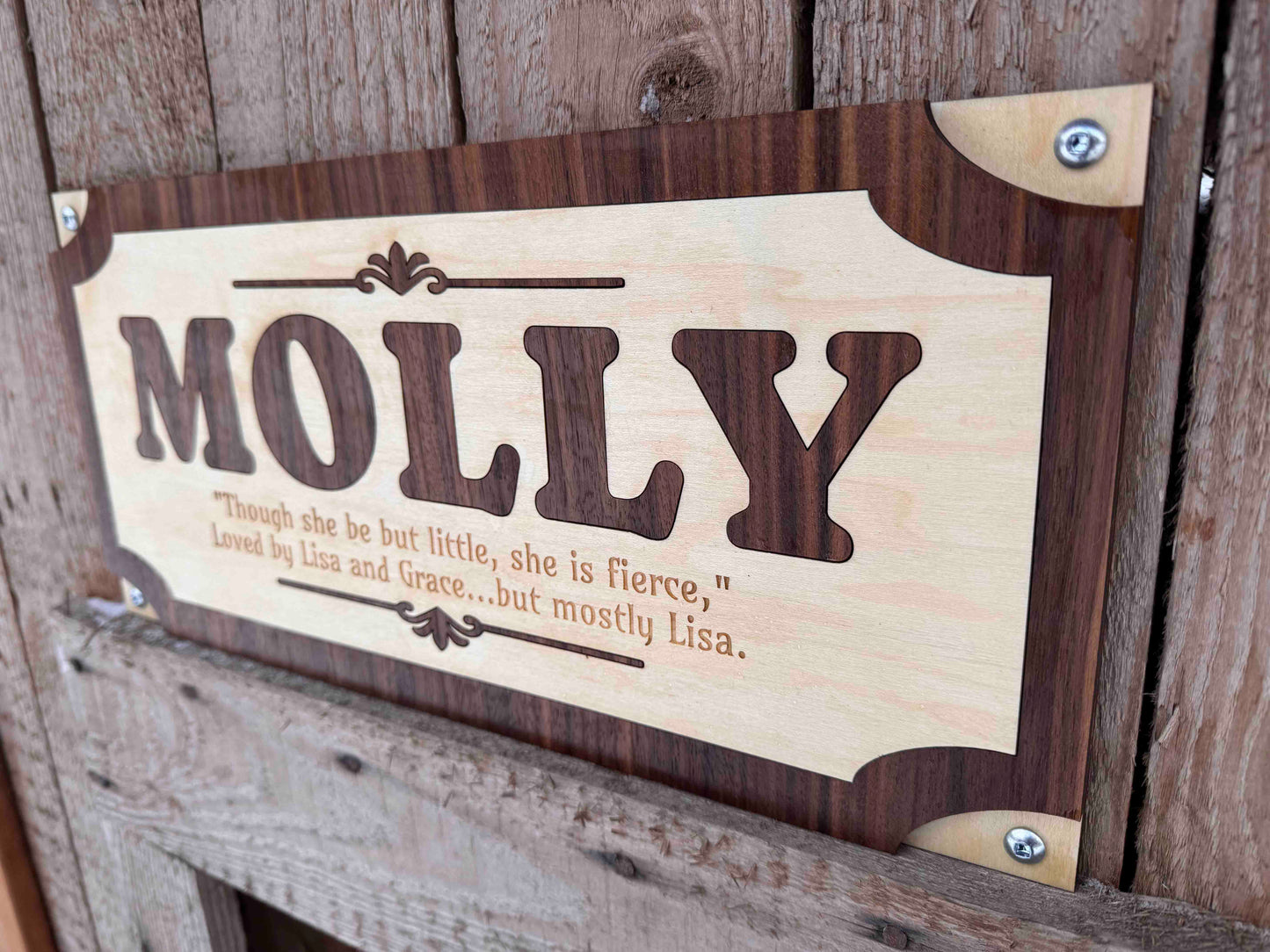 Custom Wood Horse Stall Name Plate | Personalized Barn Sign - Memories Made Custom