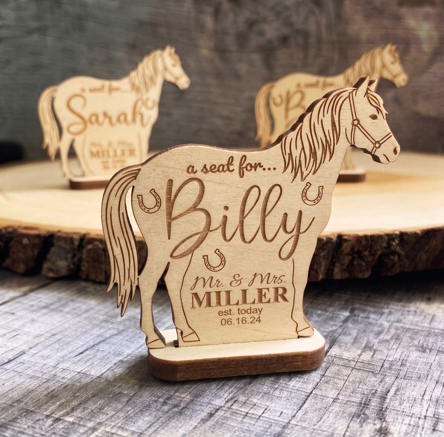 Custom Wooden Wedding Place Cards & Seat Holders | Memories Made