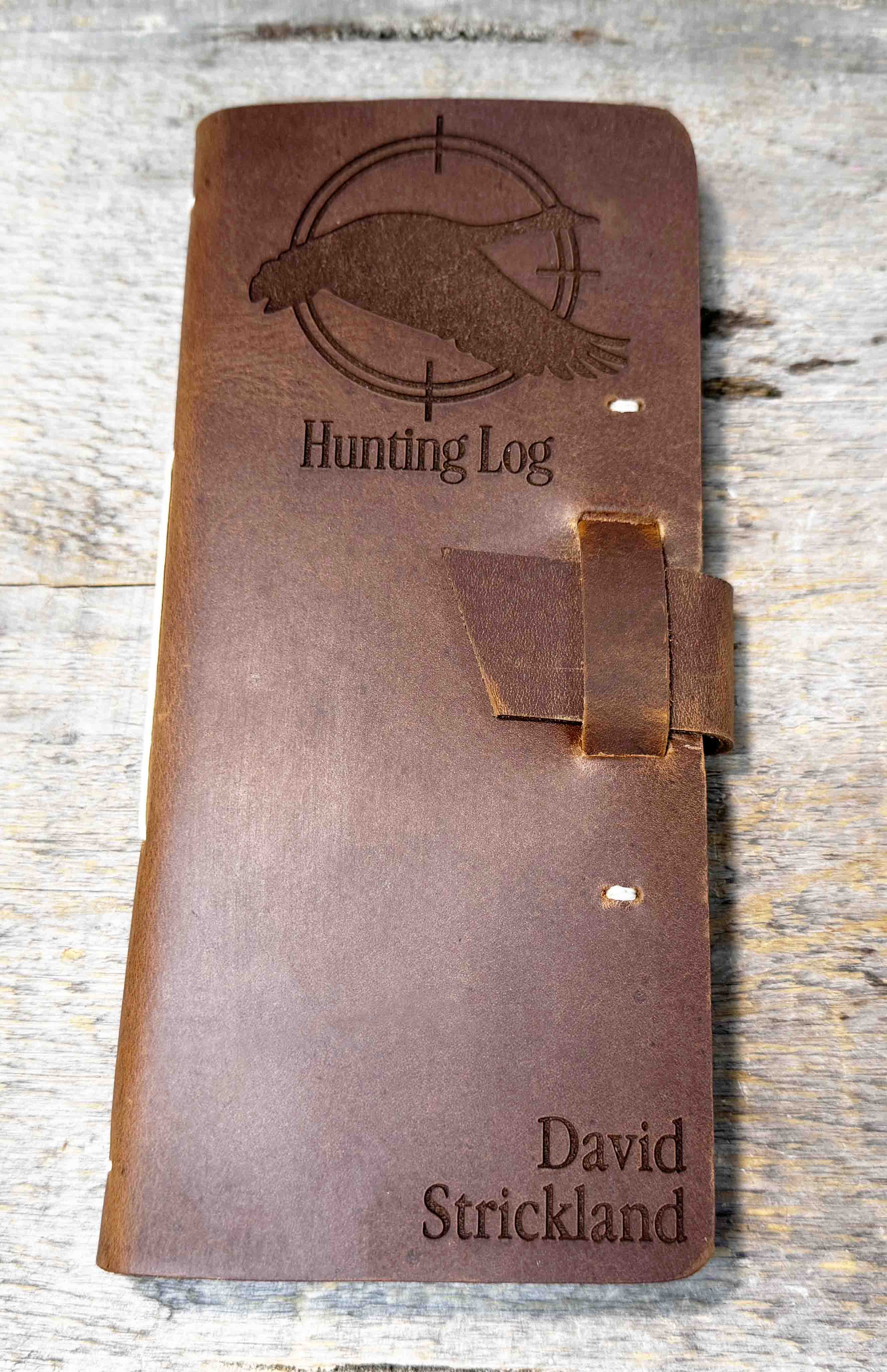 Hunting Log Premium Leather Engraved