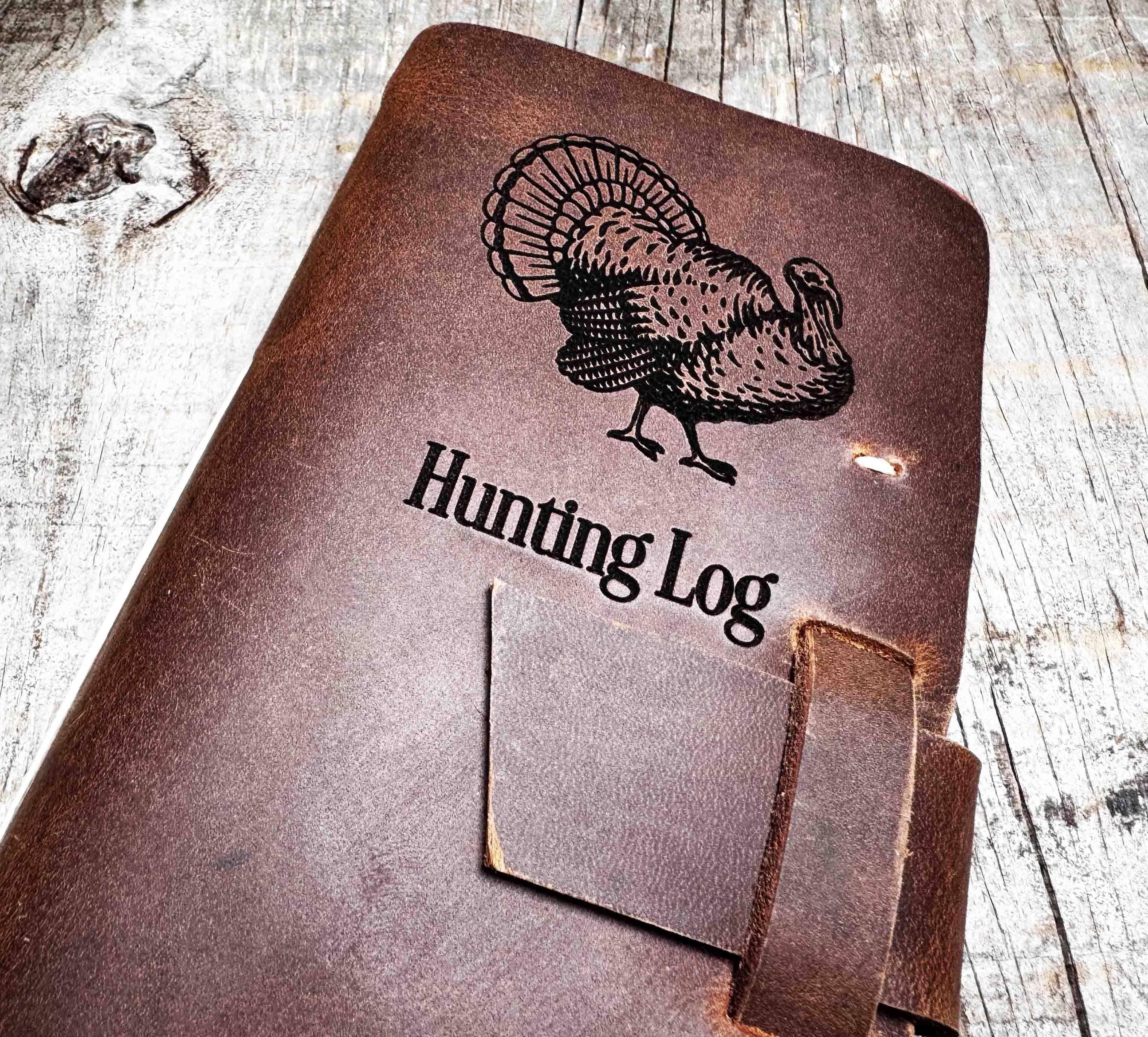 Hunting Log Premium Leather Engraved