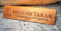 Desk Name Plate Alder Wood