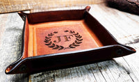 Leather Valet Catch All Tray & Desk Organizer Memories Made Custom