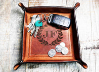 Leather Valet Catch All Tray & Desk Organizer Memories Made Custom