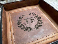 Leather Valet Catch All Tray & Desk Organizer Memories Made Custom
