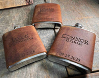 Cowboy Leather Engraved Flasks Memories Made Custom
