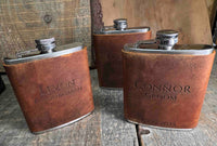 Cowboy Leather Engraved Flasks Memories Made Custom