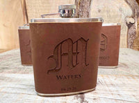 Cowboy Leather Engraved Flasks Memories Made Custom