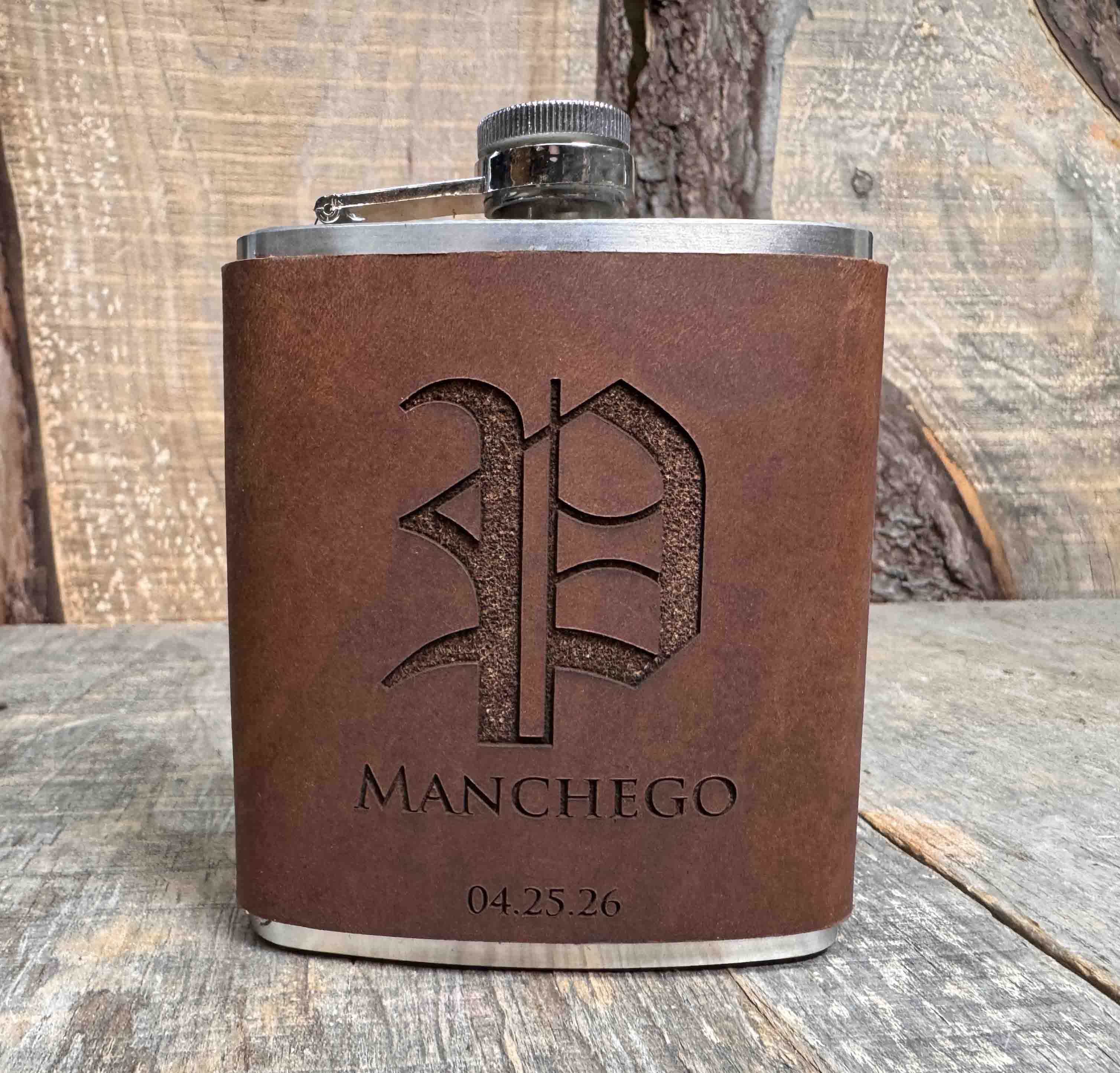Cowboy Leather Engraved Flasks Memories Made Custom