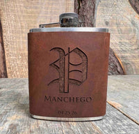 Cowboy Leather Engraved Flasks Memories Made Custom