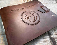 Large Guest Registry, Flap-tie Premium Leather Engraved Memories Made Custom