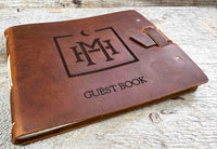 Guest Registry Memorial Book Leather Engraved Memories Made Custom