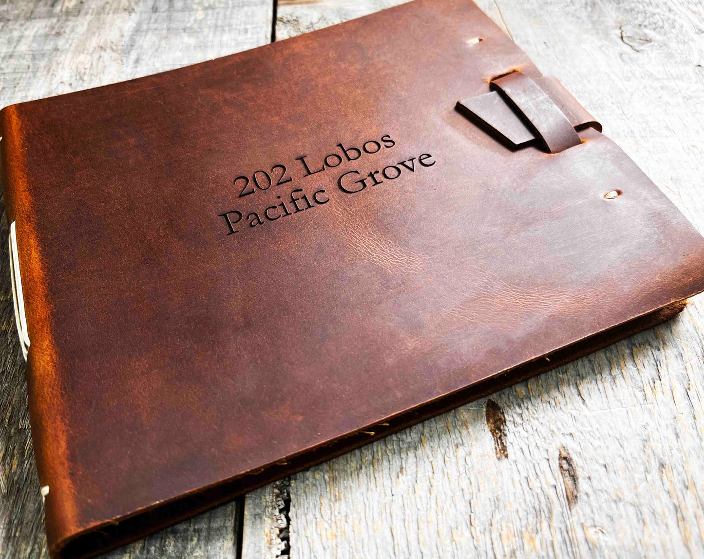 Guest Registry Memorial Book Leather Engraved