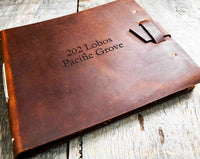 Guest Registry Memorial Book Leather Engraved Memories Made Custom