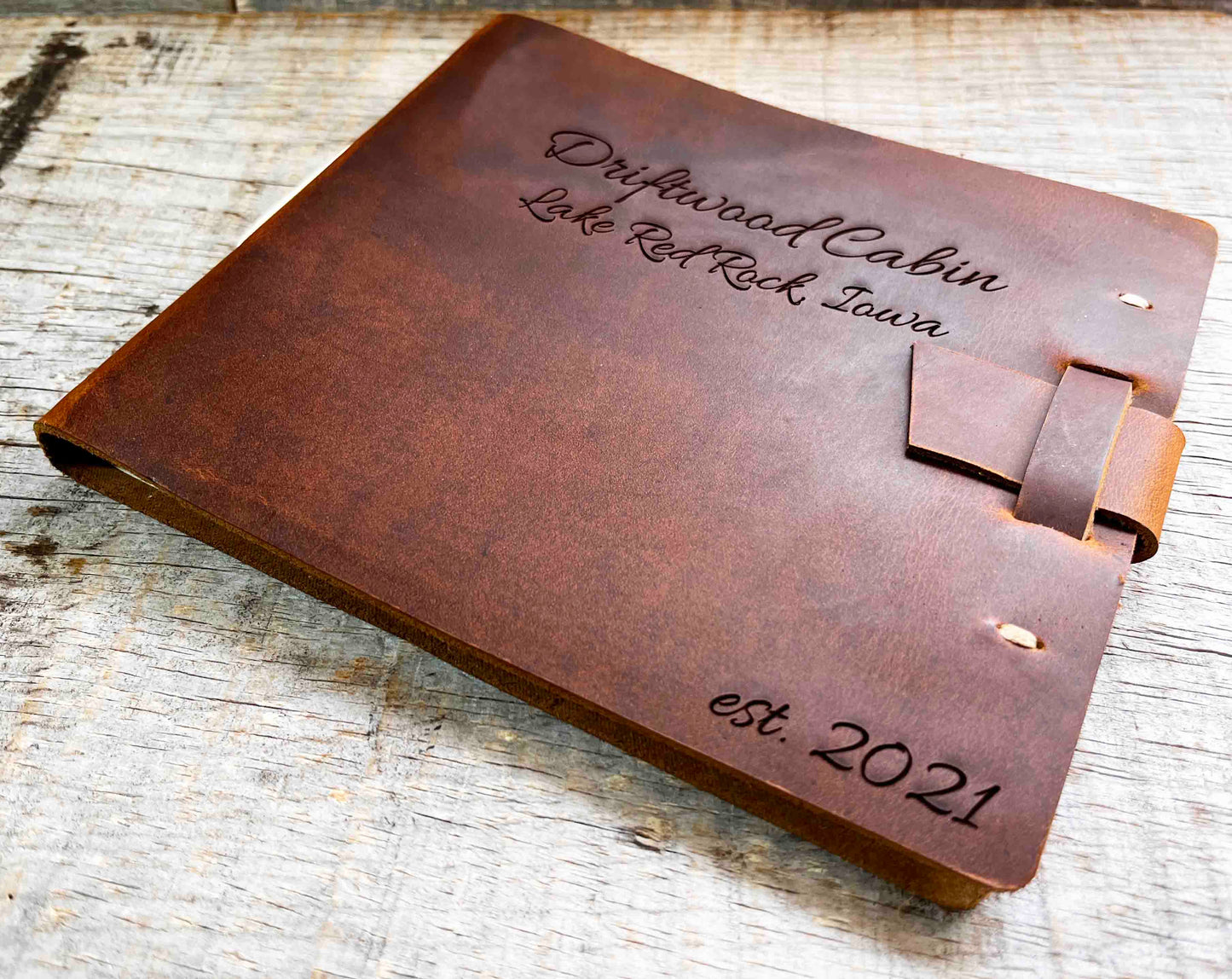 Guest Registry Memorial Book Leather Engraved