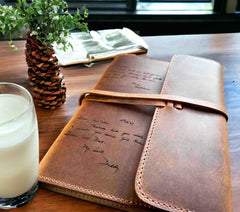 Handwriting Engraved Leather Journal
