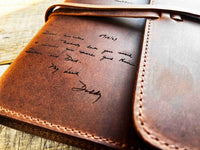 Handwriting Engraved Leather Journal Memories Made Custom