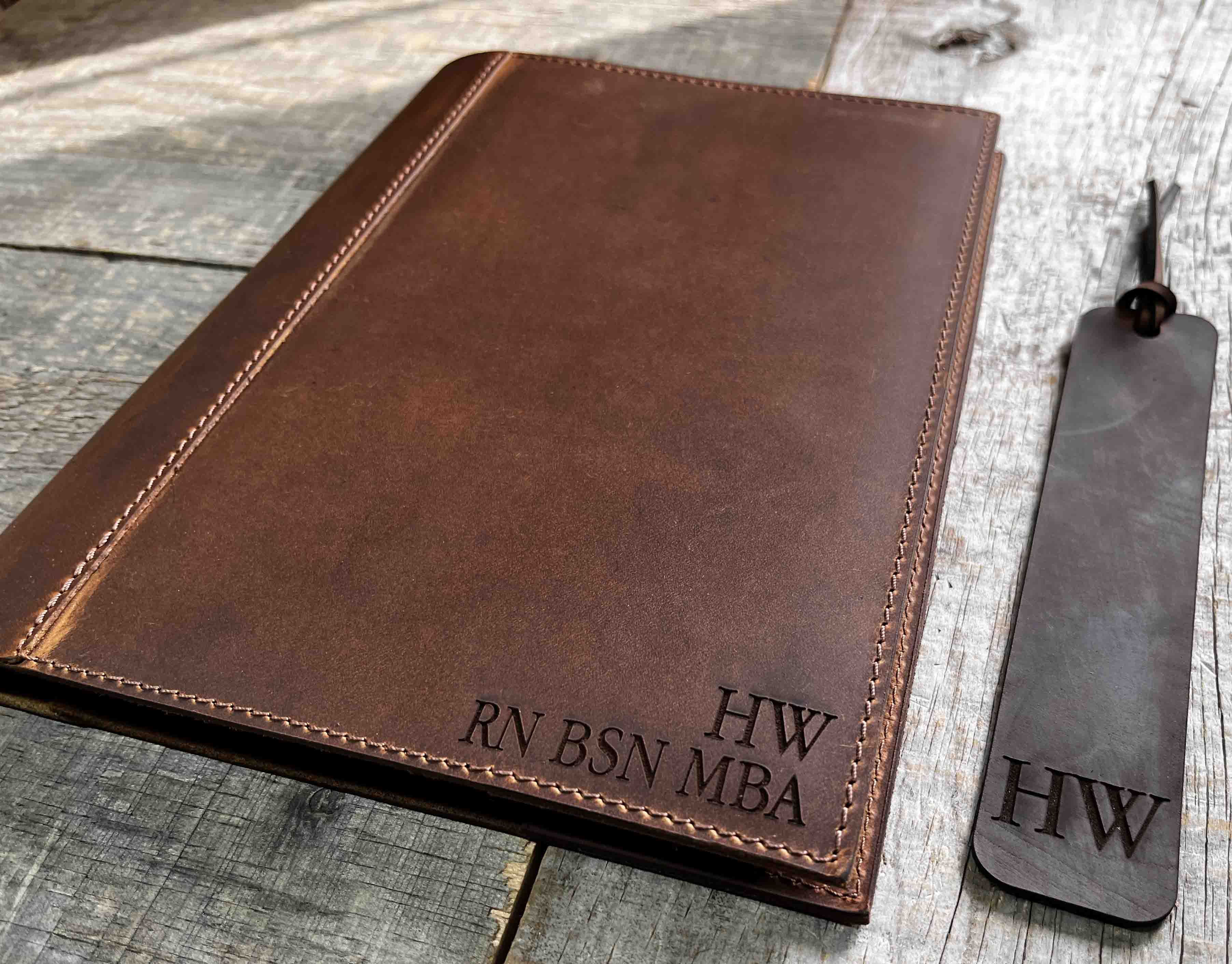Leather Engraved Notebook Cover