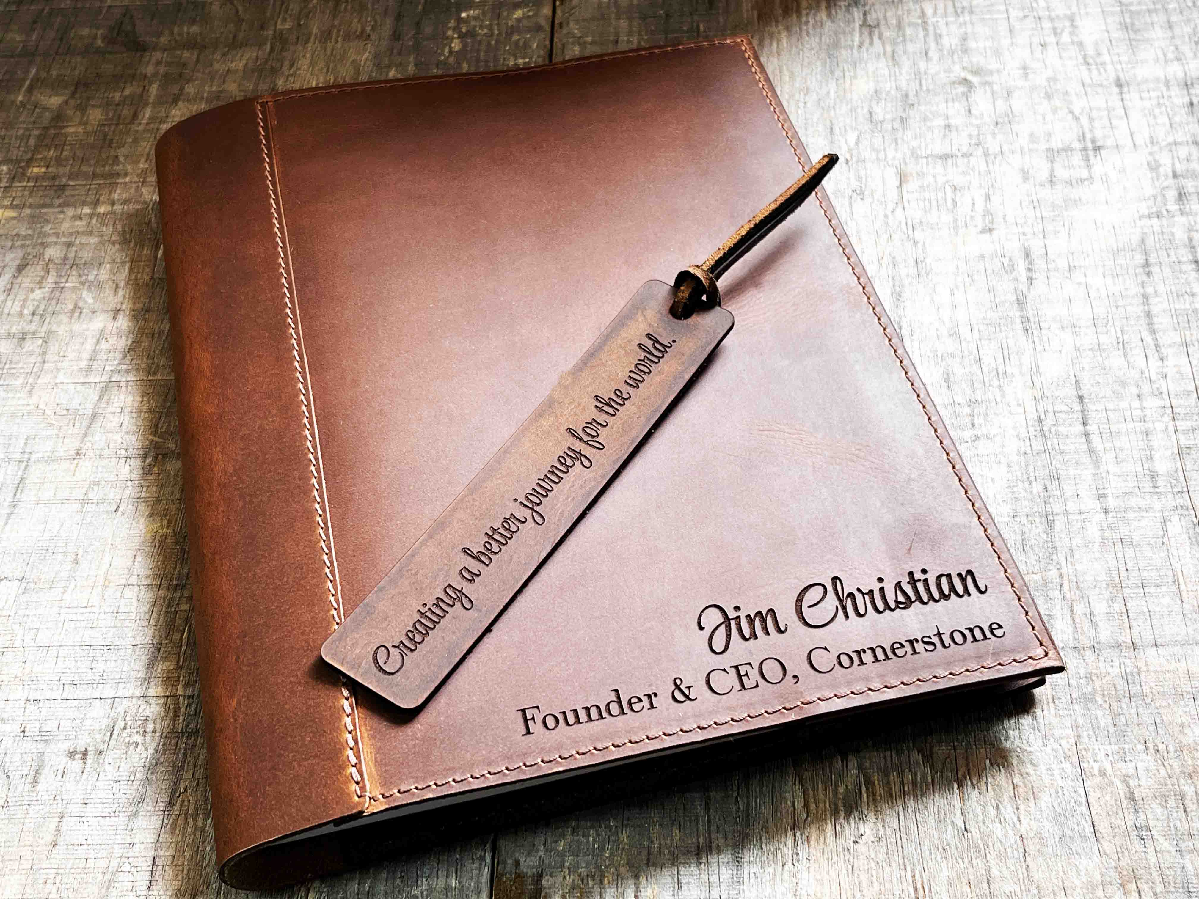 Leather Engraved Notebook Cover