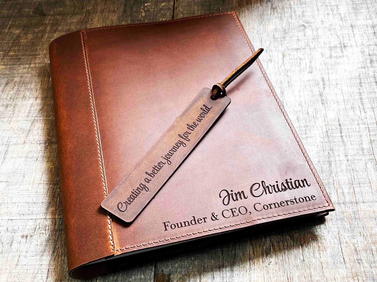 Leather Engraved Notebook Cover