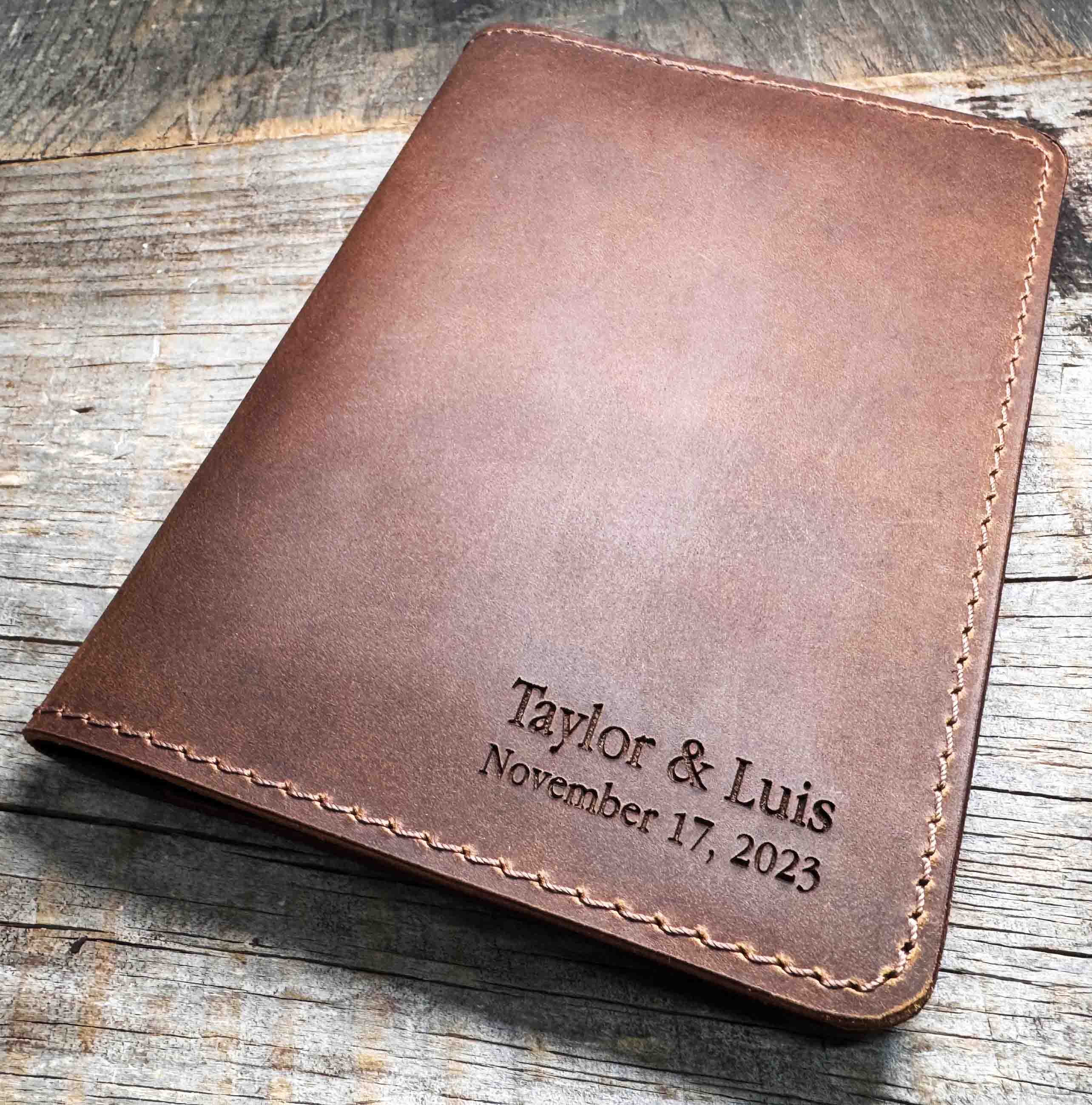 4x6 Leather Photo Album, Premium Leather Engraved - Memories Made Custom