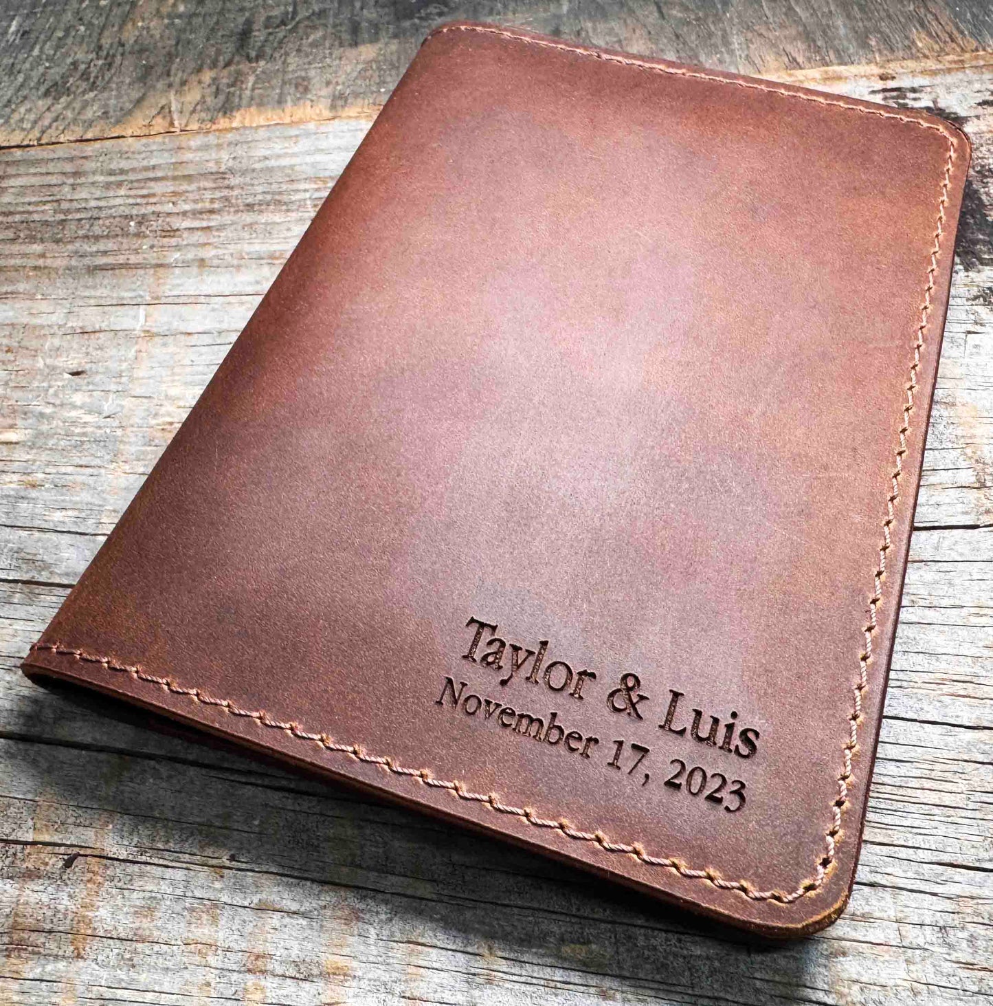 4x6 Leather Photo Album, Premium Leather Engraved - Memories Made Custom