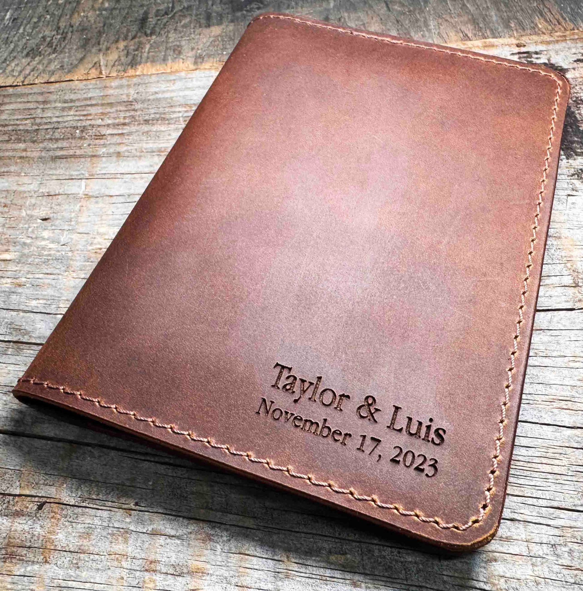 4x6 Leather Photo Album, Premium Leather Engraved - Memories Made Custom
