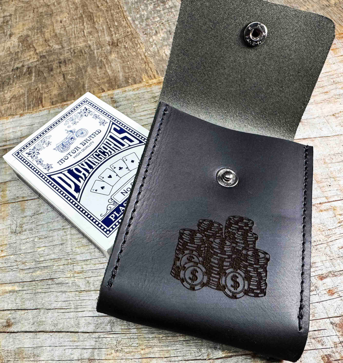 Custom Engraved Leather Playing Card Case Memories Made Custom
