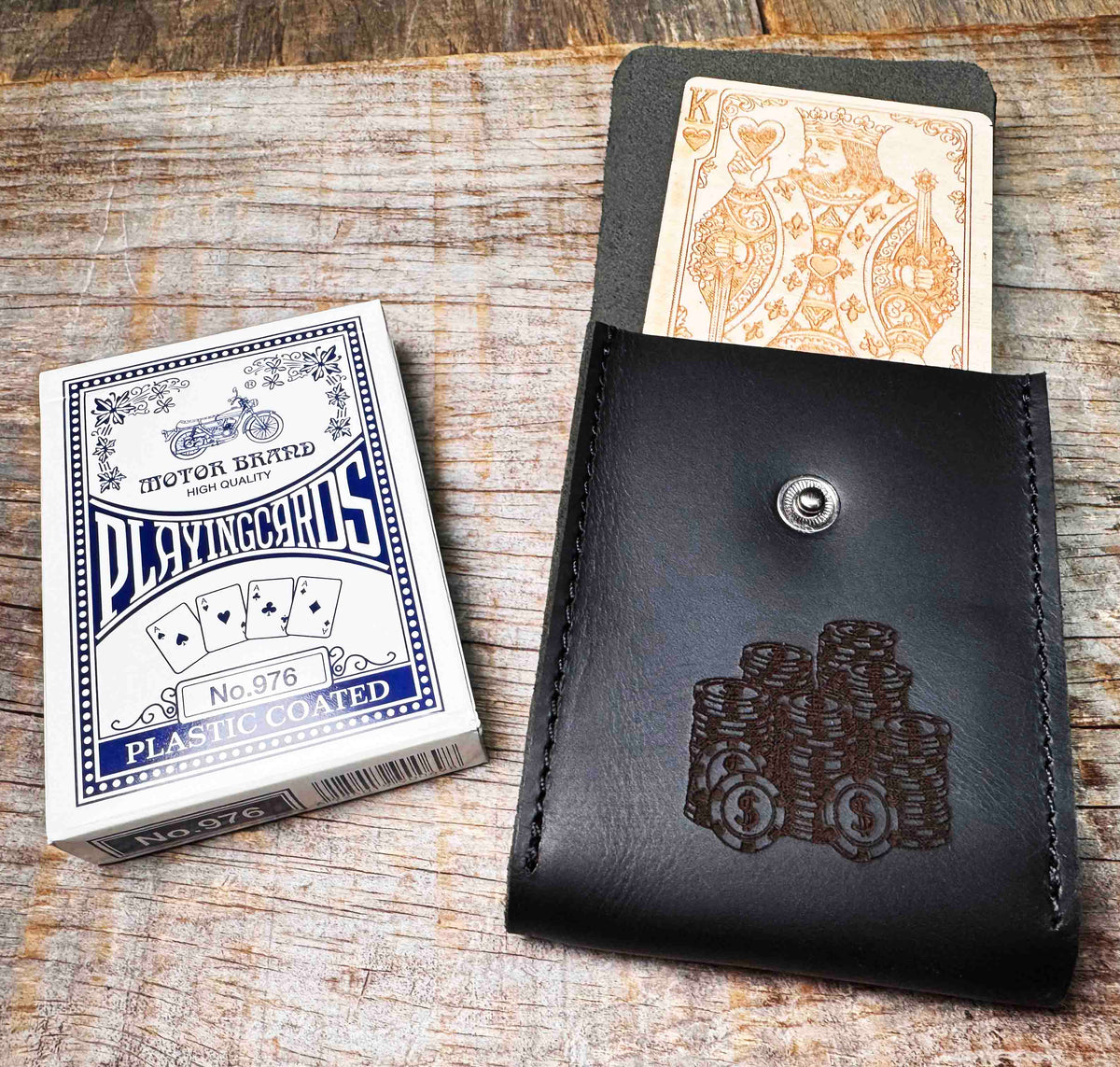 Custom Engraved Leather Playing Card Case Memories Made Custom