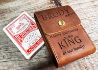 Custom Engraved Leather Playing Card Case Memories Made Custom