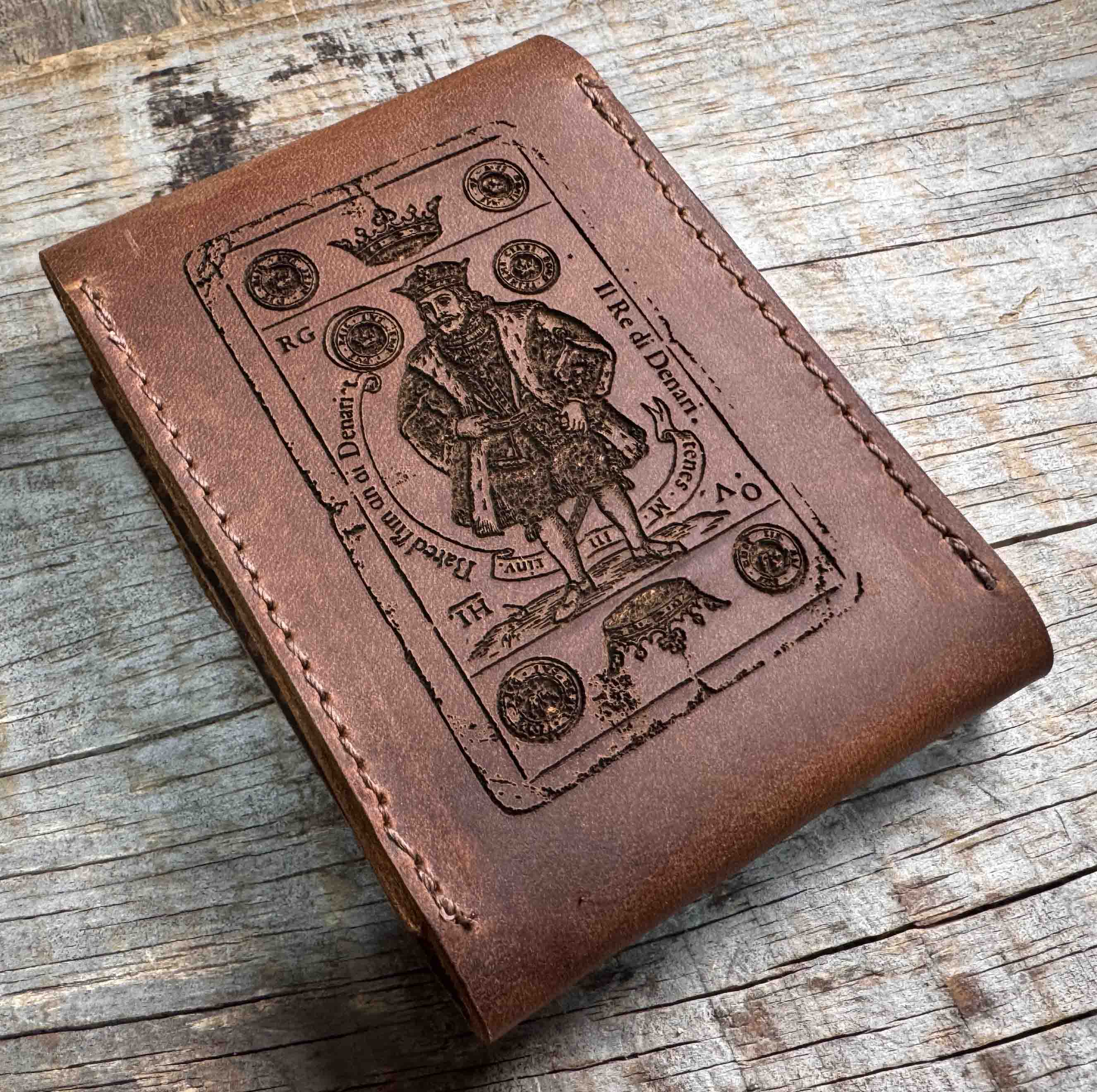 Custom Engraved Leather Playing Card Case