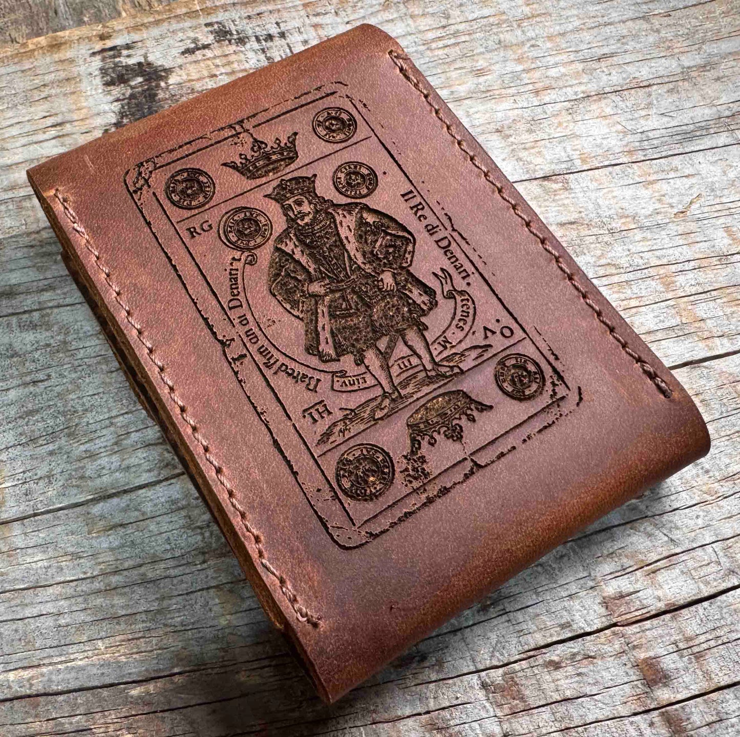 Custom Engraved Leather Playing Card Case