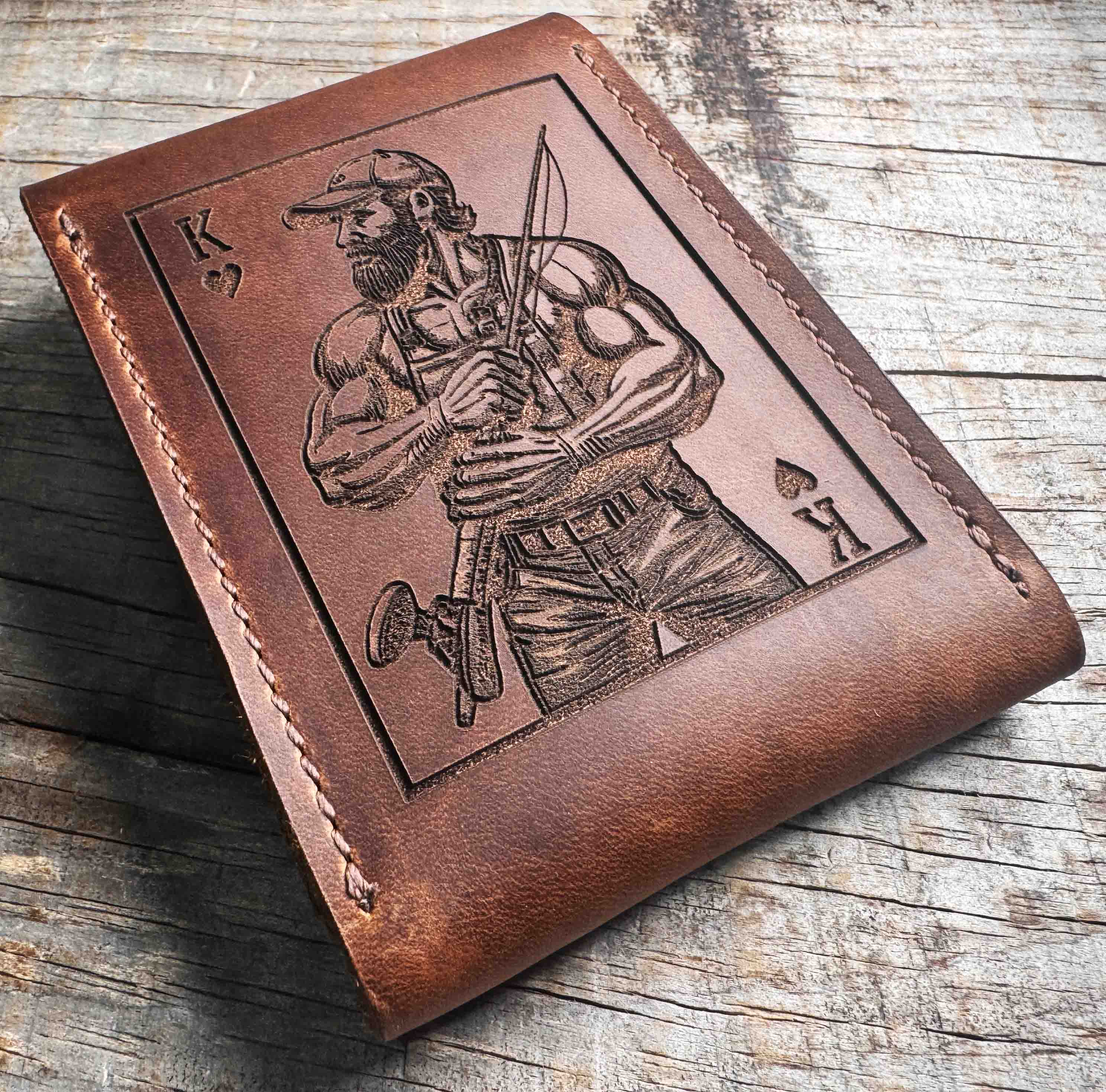 Custom Engraved Leather Playing Card Case