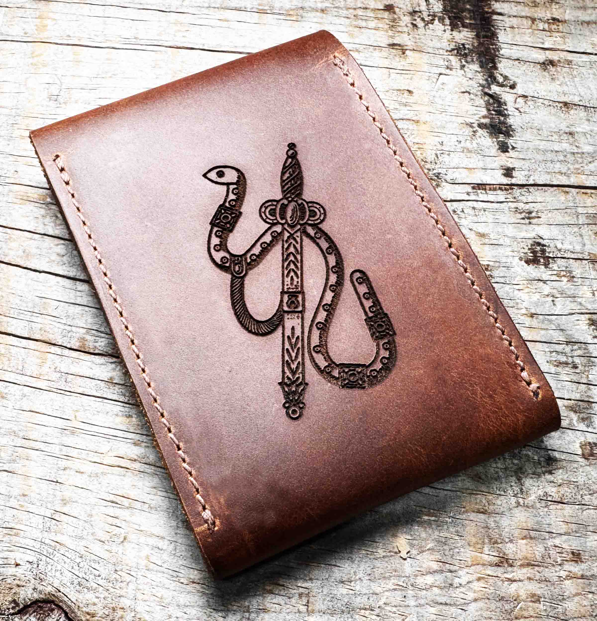 Custom Engraved Leather Playing Card Case