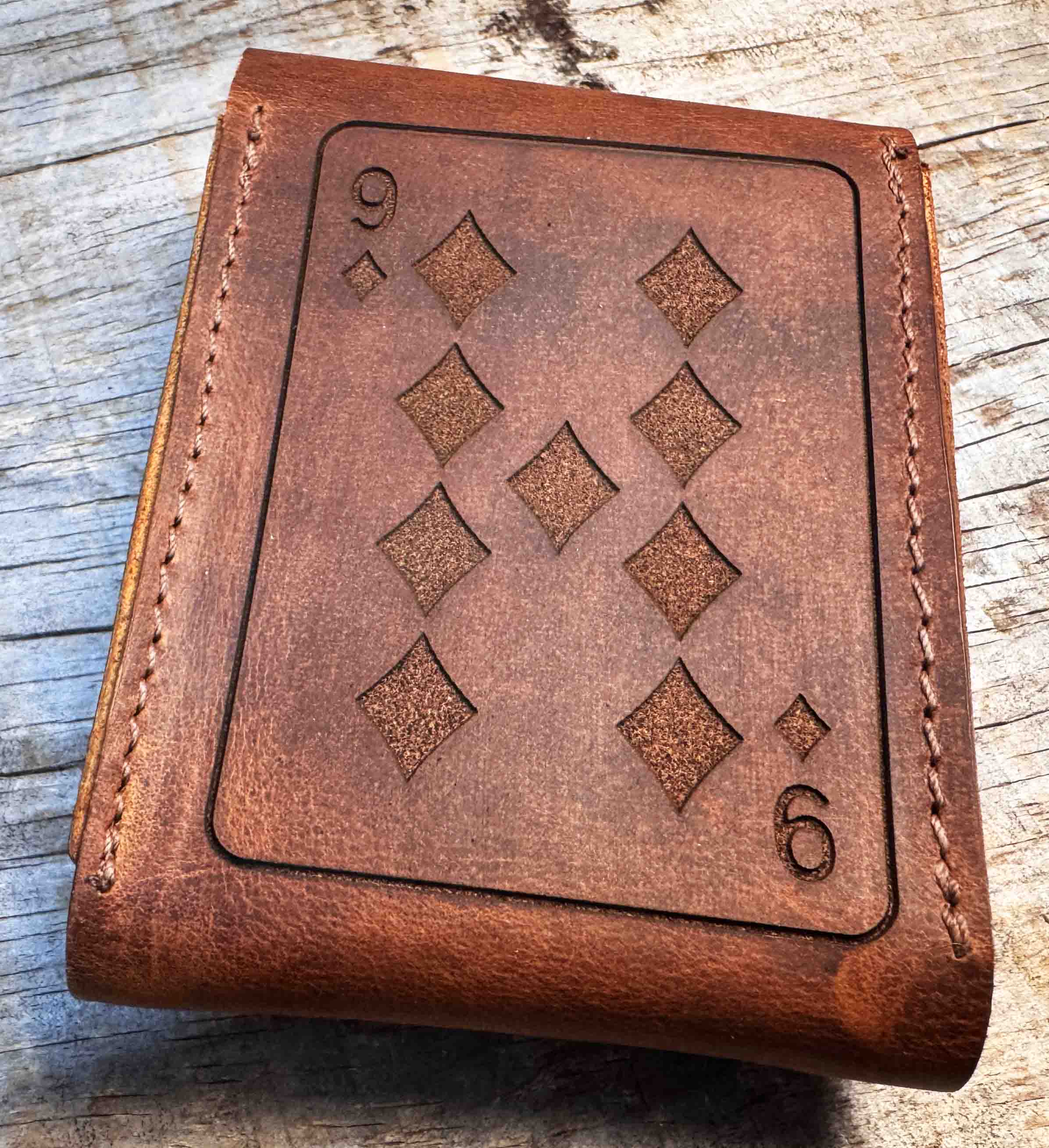 Custom Engraved Leather Playing Card Case