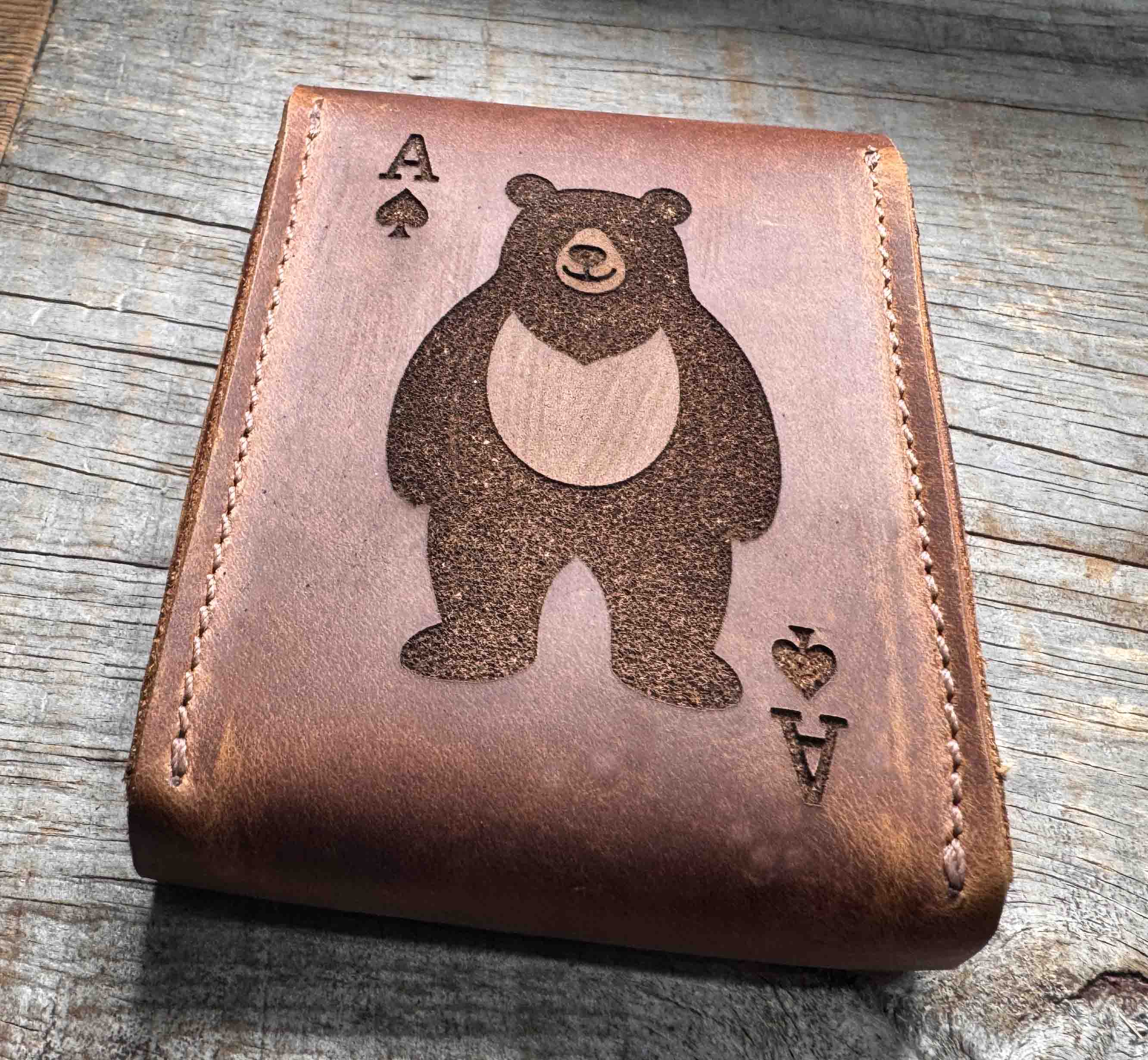 Custom Engraved Leather Playing Card Case