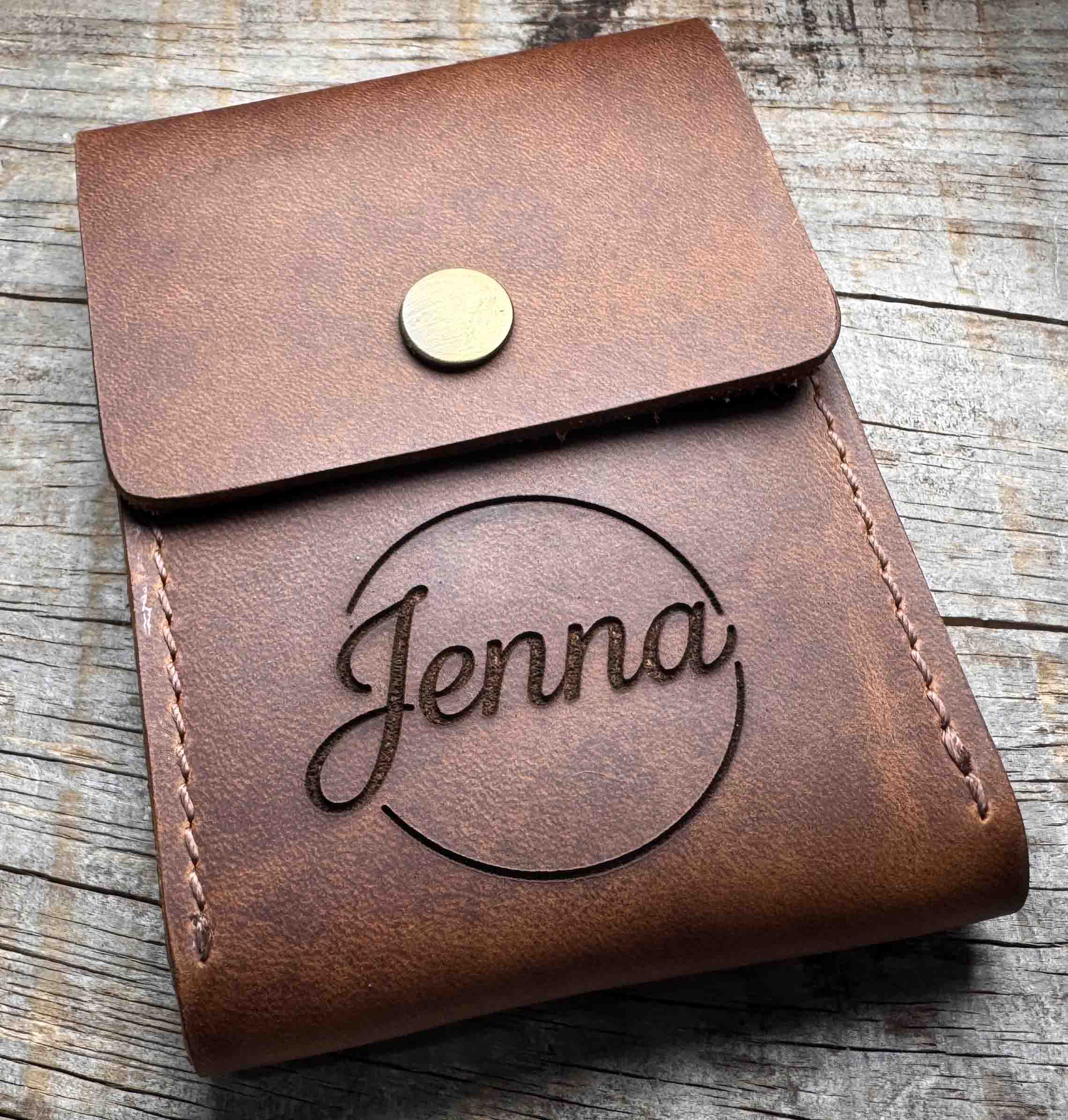 Custom Engraved Leather Playing Card Case