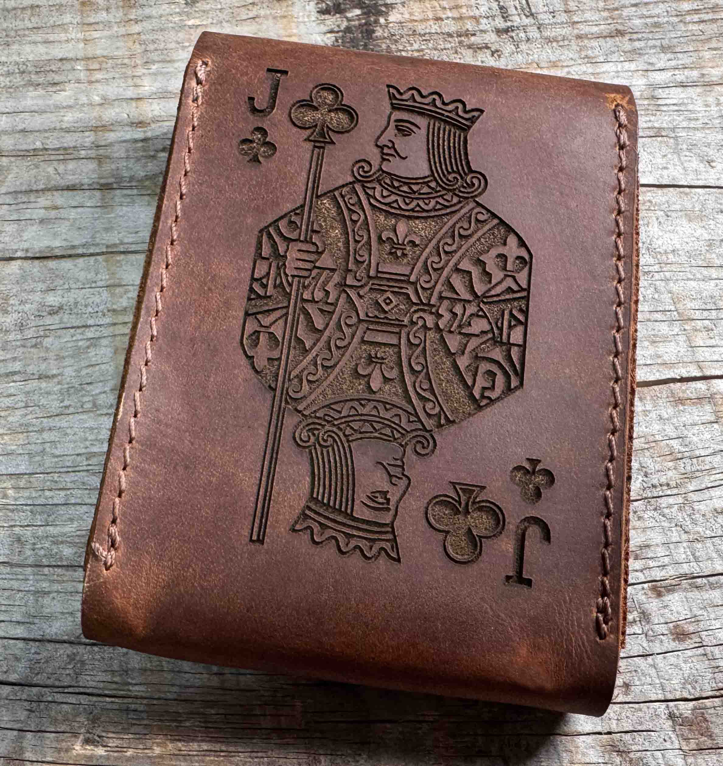 Custom Engraved Leather Playing Card Case