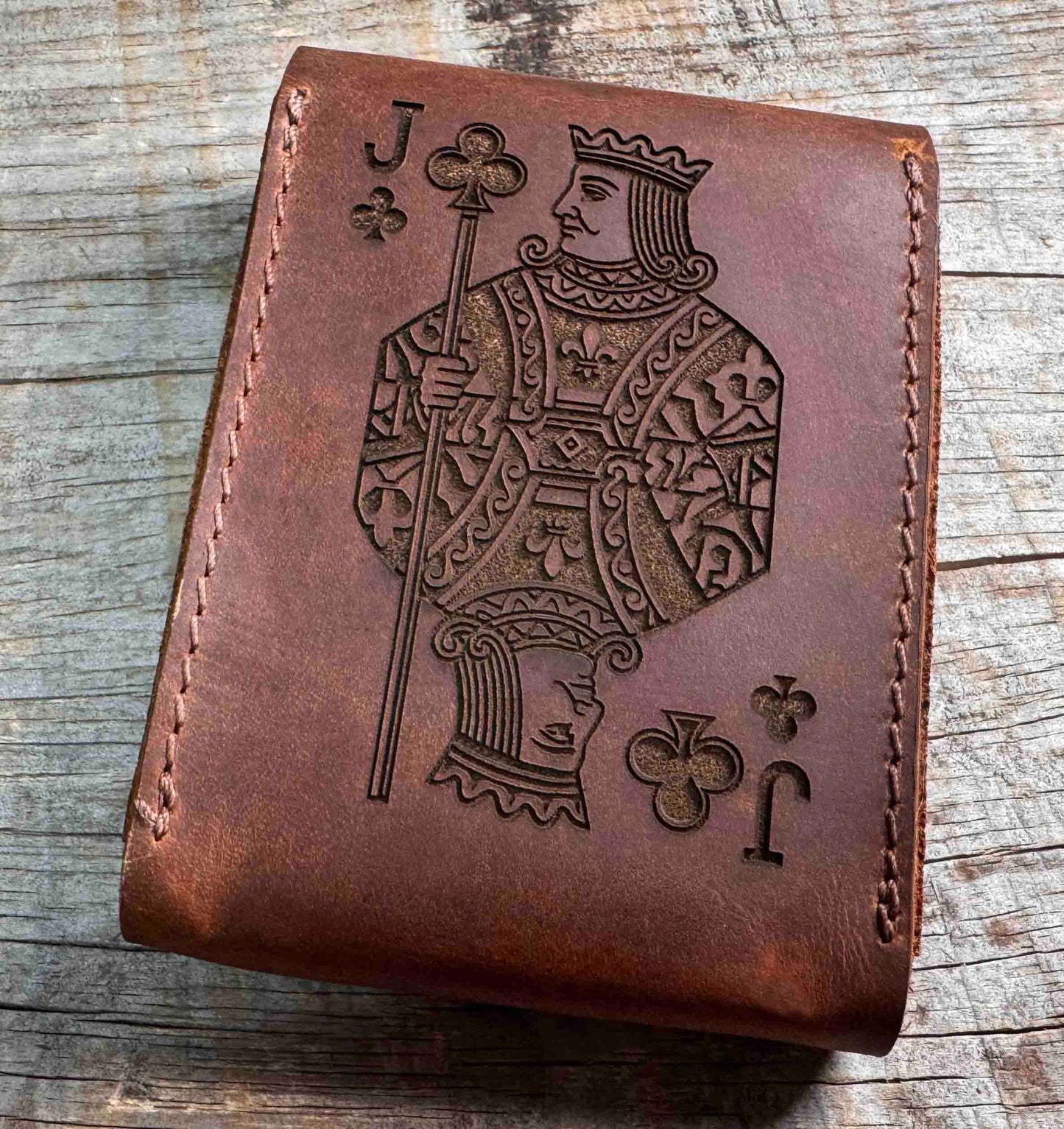 Custom Engraved Leather Playing Card Case