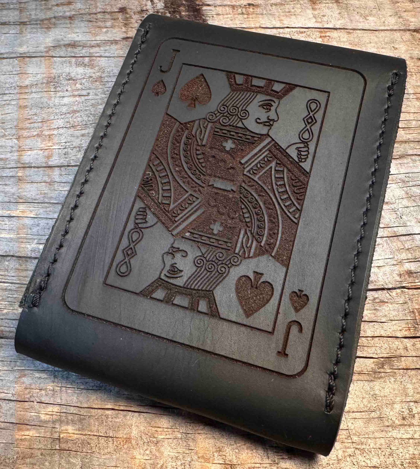 Custom Engraved Leather Playing Card Case