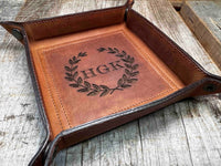 Leather Valet Catch All Tray & Desk Organizer Memories Made Custom