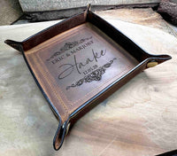 Leather Valet Catch All Tray & Desk Organizer Memories Made Custom