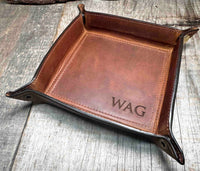 Leather Valet Catch All Tray & Desk Organizer Memories Made Custom
