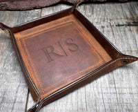 Leather Valet Catch All Tray & Desk Organizer Memories Made Custom