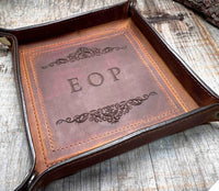 Leather Valet Catch All Tray & Desk Organizer Memories Made Custom