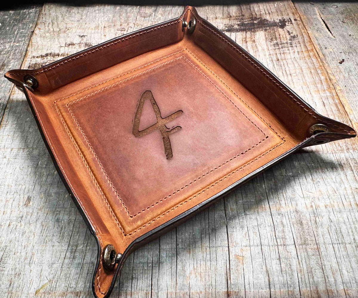 Leather Valet Catch All Tray & Desk Organizer Memories Made Custom
