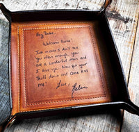 Leather Valet Catch All Tray & Desk Organizer Memories Made Custom